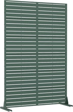 Casaphoria Metal Privacy Screen Outdoor, 72" H x 47" W Freestanding Decorative Privacy Screen for Patio Deck Balcony Garden with Stable Base, Green Louvered
