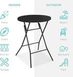 Best Choice Products 32in Bar Height Folding Table, Round Indoor Outdoor Accessory for Patio, Backyard, Dining Room, Events w/Thick Table Top, Metal Frame, Locking Legs, 330lb Weight Capacity - Black