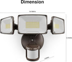 Onforu 100W LED Motion Sensor Outdoor Lights, Dusk to Dawn Flood Light Outdoor Motion Sensor, Hardwired Security Lights Floodlights Outside 11000LM 6500K Daylight IP65 Waterproof (Brown)