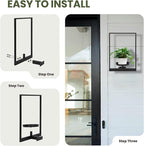 Wall Planters for Indoor Plants, Window Plant Shelves Set of 3, Wall Plant Stand to Hold Large Pots - Premium Metal Hanging Plant Holder for Indoor Outdoor Decor