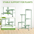 iDavosic.ly 5 Tier Large Plant Stand Indoor, 10 Inch Wide Corner Tall Metal Plant Stands Outdoor for Multiple Plants, Folding Tiered Flower Display Holder Rack Shelf, Light Green