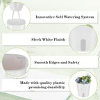 24 Pcs Self Watering Pots for Indoor Plants, 3 Inch White Plastic Self Watering Planters with Water Level Indicator - Perfect for Succulents