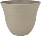 Classic Home and Garden Honeysuckle Resin Planters - Lightweight Indoor & Outdoor Plant Pots - UV-Resistant Plastic Flower Pots - Pot Planters for Flowers & Herbs (15" Grained Beige)