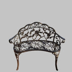 KAILI Garden Bench, Metal Aluminum Rose, Suitable for Garden Porch Park Front Porch Balcony Outdoor (Bronzed)