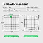 VIVOSUN 4 x 4Ft. Elastic Trellis Netting with 4 Hooks for Climbing Plants, Vegetables, Fruits, and Flowers, 1-Pack