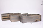 Wooden Planter Box with Handle I Rustic Barn Wood, Plastic Liner l Garden Decor l Restaurant and Wedding Decorations l Wedding Table Centerpiece (12x4 w Handle Set of 4, Natural)