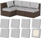 Cushion Covers 8 Pcs Stretch Outdoor Patio, Air Grey, Square Small