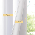 NICETOWN 100% Blackout Curtains & Drapes - Total Privacy Thermal Efficiency Backdrop for Bedroom Room Divider Vertical Blind Living Room Patio Sliding Glass Door, Wide 100 x Long 84 inch, Pure White