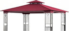 SCOCANOPY Replacement Gazebo Canopy for 10 x 12 Regency II Patio Gazebo Model L-GZ798PST,A101004104,A101004105,(Burgundy)