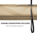 Pergola Shade Cover Replacement Canopy Top Compatible with 10 X 10 ft 6-Bar Pergola Frames - Beige (Canopy Size 116" W x 95" L, Canopy Top Only)