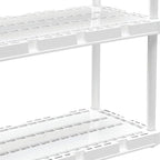 Gracious Living 3 Pack Light Duty Storage Shelves, Knect-A-Shelf 4-Shelf Ventilated Shelving Rack Organizer for Home, Garage, Basement & Laundry, White