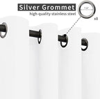Easy-Going Linen Look Outdoor Curtains Waterproof Windproof Porch Curtains, Soft Thicken Outdoor Privacy Curtains for Patio, Gazebo, Grommet Top and Tab Bottom Drape, 1 Panel, 54x108 inch, White