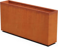 Plantercraft Large Rectangular Planters for Outdoor Plants | 60-Inch Extra Large Corten Steel Planter for Instant Privacy Screen | Heavy-Duty Metal Planter Box for Patio & Garden