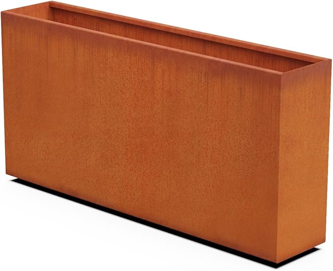Plantercraft Large Rectangular Planters for Outdoor Plants | 60-Inch Extra Large Corten Steel Planter for Instant Privacy Screen | Heavy-Duty Metal Planter Box for Patio & Garden