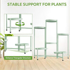 iDavosic.ly 6 Tier Large Plant Stand Indoor, 10 Inch Wide Tall Corner Metal Plant Stands Outdoor for Multiple Plants, Folding Tiered Flower Display Holder Rack Shelf, Light Green