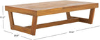 SAFAVIEH Outdoor Patio Furniture Collection Lynn Natural Brown Slatted Top Solid Wood Coffee Table (PAT7330A)