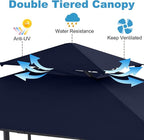 ABCCANOPY 8x5 Grill Gazebo - Outdoor BBQ Canopy Shelter with Led Light for Patio Backyard Grilling (Navy Blue)