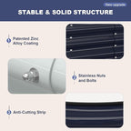 Raised Garden Bed, 6x3x1ft Galvanized Outdoor Planter Beds with Safety Edging and Gloves, Oval Metal Planter Box for Gardening Vegetables Flowers Herb-Midnight Blue