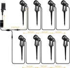 Low Voltage Landscape Lighting,8 Pack Outdoor LED Landscape Spotlights with Transformer 27V Garden Lights Pathway Lights IP65 Waterproof 3000K Warm White