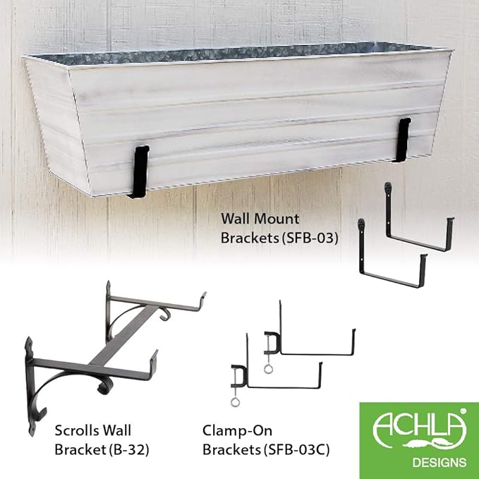 Achla Designs C-21W Window Box, Large, White