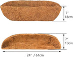 2pcs Trough Coco Liner 24 inch Wall Planter Replaceable Coco Liner for Window Box, Fence Flower Baskets
