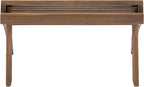 Linon Home Dcor Linon Adirondack Woodstock Ottoman, Teak Stain, Acorn, 21.6"W x 21.06"D x 13.7"H