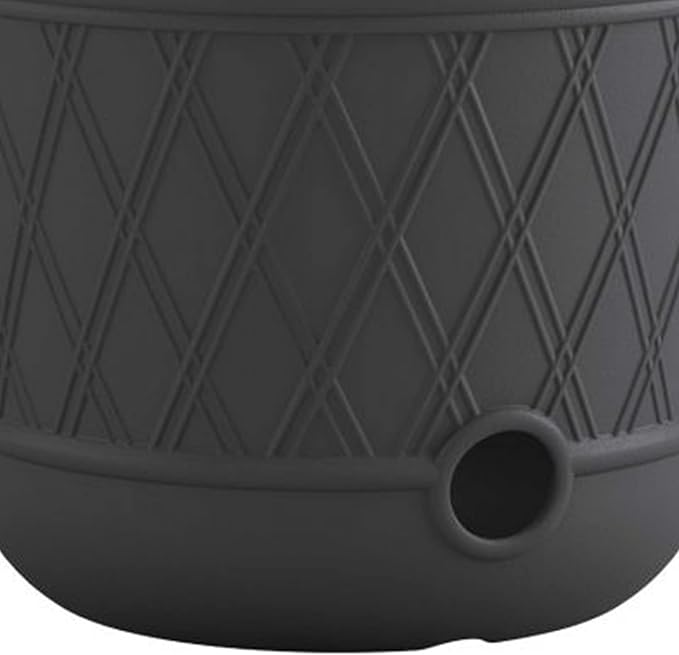 Suncast Lattice Hose Pot for Outdoor Garden Storage, Peppercorn - Holds 300 ft Expandable or 50 ft Standard 5/8" Vinyl Hoses, Resin Hideaway Organizer with Drainage and Water Supply Port