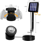 AVEKI Solar Pond Spotlights, 12 LED Solar Underwater Lights with Dual Head Waterproof Submarine Landscape Spotlight Security Lighting for Outdoor Patio Ganden Fountain Pond… (White, Single Head)