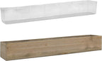CYS EXCEL Rectangle Wood Planter Box with Removable Plastic Liner (H:4" Open:34"x5") | Multiple Size Choices Wood Rectangular Planter | Indoor Decorative Window Box