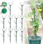 Garden Stakes: 10 Stackable Green Plastic Plant Support Poles
