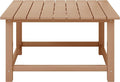 Square Outdoor Patio Coffee Table, HDPE, Teak, 30.75 Inch