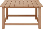 Square Outdoor Patio Coffee Table, HDPE, Teak, 30.75 Inch