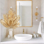 Artificial Palm Leaves Set of 6 Gold Faux Tropical Greenery