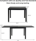 Grand patio 7-Piece Outdoor Dining Set for 6, Patio Dining Furniture Set for 6 Swivel Rope Wicker Chairs & 1 Expandable Rectangular Dining Table, Light Gray Brown