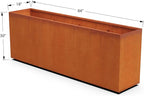 Plantercraft Corten Steel Planters | 84 Inch Extra Large Rectangular Planters for Outdoor Plants | Heavy Duty Metal Planter Box for Modern Patio Privacy Screen & Landscape Design