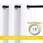 NICETOWN White Sliding Door Curtain for Bedroom, Grommet Thermal Insulated Extra Wide Solid Blackout Window Curtain & Drape for Patio Door/Living Room (1 Panel, Pure White, W80 x L90)