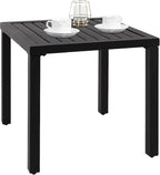 PHI VILLA Indoor Outdoor Small Metal Square Side/End Table, Patio Coffee Bistro Table, Black | Indoor, Outdoor, Patio, Coffee