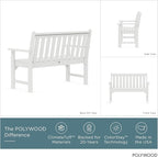 POLYWOOD GNB48WH Vineyard 48" Bench, White