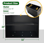 Black Metal Heavy Planter 32" x 15" x 24"for Outdoor Plants Metal Rectangle Outdoor Planter Spliced Flower Box with Partitions for Outside,Indoor,Garden (Black, 32 * 15 * 24)