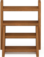 Furinno Tioman Outdoor Planter Staircase, Dark Red Meranti Hardwood