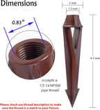 Ground Spike Stake Replacement for Low Voltage Landscape Lighting Spot Path Flood Lights with 1/2-14 NPT Thread, High-Impact ABS Construction