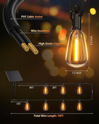 Brightown 76FT Solar String Lights Outdoor Waterproof with Remote, 23+1 LED Shatterproof Bulbs, Dimmable & Timable, 3 Light Modes - Commercial Grade Patio Lights for Garden Backyard Party Decor