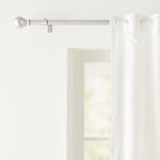 Amazon Basics Adjustable Heavy Duty Curtain Rod for Windows, Round Finials, 1-Inch Rod, 72" to 144", Nickel, 1-Pack