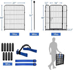Decorative Metal Garden Fence Set, 48 in High, Black, 8 Piece