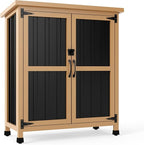 Outdoor Storage Cabinet, Small Wood & Metal Storage Shed by MAGAZOOPET
