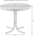 Side Table, Tangerine Metal Outdoor Table with Pedestal Base