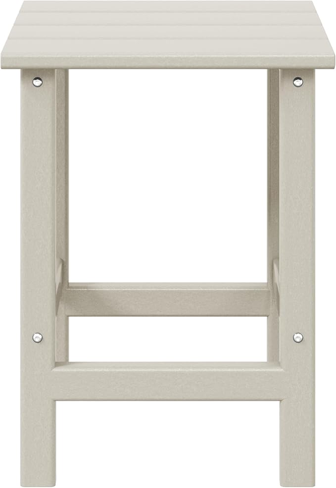 Outdoor Side Table, 14-Inch Square HDPE in Sand for Adirondack Chairs
