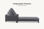 PURPLE LEAF Outdoor Daybed Sun Chaise Lounge Chairs with Cushion Patio Aluminum Adjustable Sunbathing Tanning Reclining Set of 2 Moon Basalt
