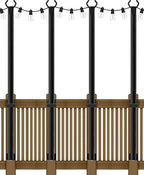 AILBTON 4 Pack 5Ft String Light Poles,Light Poles for Outside String Lights,Outdoor Light Poles with Fork,Metal Pole Stand for Patio,Backyard,Deck