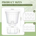 Self Watering Pots for Indoor Plants with Deep Reservoir and High Drainage Holes for Outdoor Plants and Flowers, Bare Root Planter(5.91'',Clear,6 Pcs)